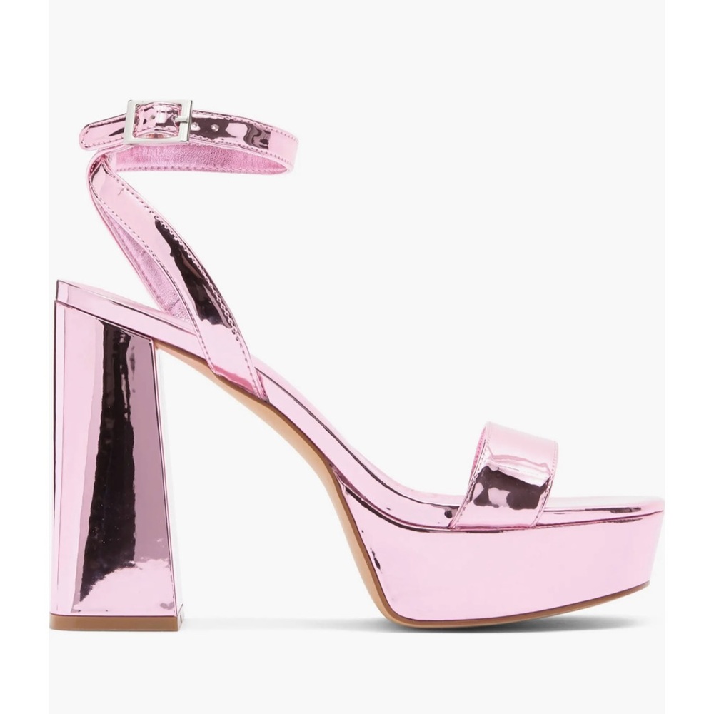 Abound Monica Pink Metallic Block Heel Sandals